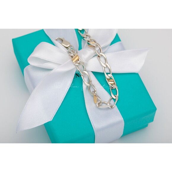 Gorgeous Tiffany & Co. Classic Cuban Vintage Bracelet in 18k Gold and Silver - Picture 1 of 10